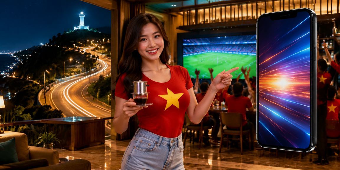 Người dùng tại Vũng Tàu thưởng thức casino trực tuyến trên điện thoại bên ly cà phê